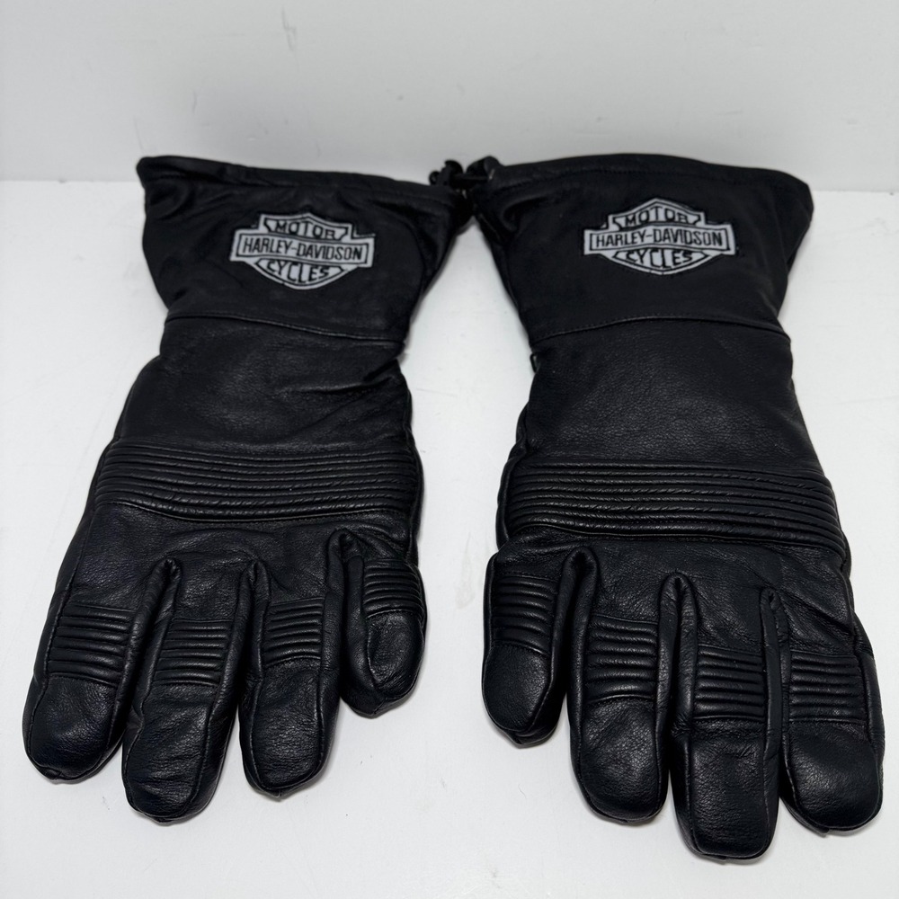 Harley-Davidson Heated Leather Motorcycle Gloves Black 98112-03V Unisex Large